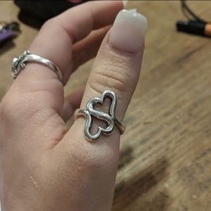 James Avery double heart ring